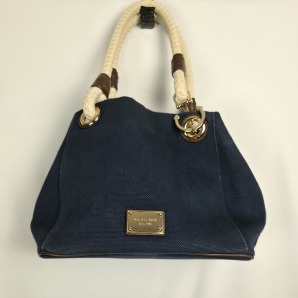 Michael Kors Marina Bicolor Canvas Tote Bag in navy blue w/ Rope Handle 💙✨ - Picture 4 of 16